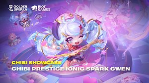 Check the finisher preview from Chibi Prestige lonic Spark Gwen, a visual symphony of cuteness and power. "Every pickstroke's arc—blooms into hearts! "💖 (Details subject to in-game content.) Play Golden Spatula now — Up! Up! Win! 👉 https://goldenspatula.onelink.me/hH02/xlvwkxz2 #GoldenSpatula #GSNewSet #GSinRuneterra #GSHBD | Golden Spatula
