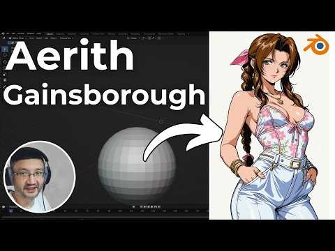 Sculpting Aerith Gainsborough in Blender