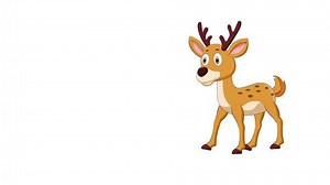 Deer cartoon character walking. 2d cartoon animal deer walk cycle