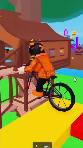I'm riding a unicycle but there's Lava #roblox