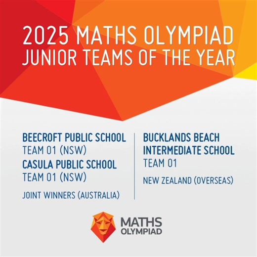 🏆 Congratulations to our 2025 Teams of the Year! 🏆 APSMO would like to congratulate the 2025 Junior Maths Olympiad Teams of the Year (Australian and Overseas) and the 2025 Senior Maths Olympiad Teams of the Year (Australian and Overseas). 👏 A huge well-done to all the students — and their incredible teachers — for this outstanding achievement! What a fantastic effort! 🌟 #APSMO #MathsOlympiad #MathsProblemSolving #HPGE #GiftedandTalentedEducation #GiftedEducation #giftedandtalented | APSMO