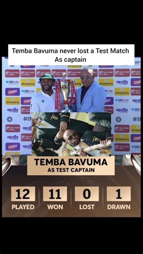 Temba Bavuma: Unbeaten Test Captain! WTC Champion + India Whitewash#TembaBavuma #WTC2025 #shorts
