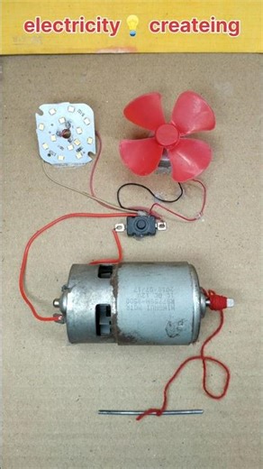 electricity💡 creating useing dc motor #ytshorts विद्युत उत्पन्न #diy #dc #experiment #shorts #video