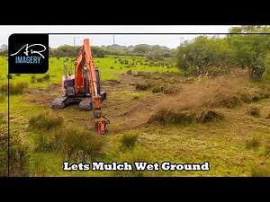 Lets Mulch Wet Ground | Hitach 130-6 working the Seppi Mulcher