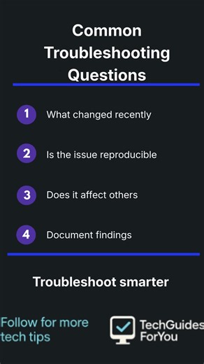 Common Troubleshooting Questions #TechGuidesForYou #Troubleshooting #ITSupport #APlus #ITSkills