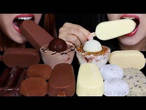 ASMR MILK VS WHITE CHOCOLATE DAIFUKU MOCHI, BIG ICE CREAM BARS, BON BON ICE CREAM, MOUSSE CAKE 먹방