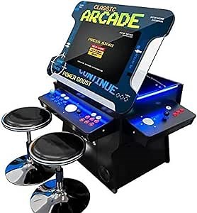 Creative Arcades Full Size Commercial Grade Cocktail Arcade Machine | 2 Player | 3500 Games | 32" LCD Lifting Screen | LED | 4 Sanwa Joysticks | Trackball | 2 Stools | 3 Year Warranty