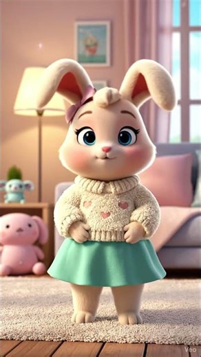 Bella Fluffy Sweater Spin! 🧶 Bunny's Cozy Winter Style & Cute School Haul Short! #bunny #rabbit