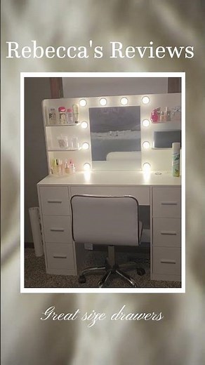 💡 Stunning Vanity Setup! YESHOMY Makeup Desk with Mirror, Lights & Power Outlets ✨ #ad