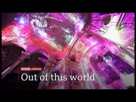 Space light show in St Martin in the Fields church in London (UK) 17/Feb/2026