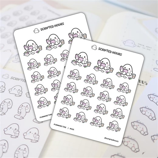 Planning Time | Kawaii Stickers for Planners - Etsy
