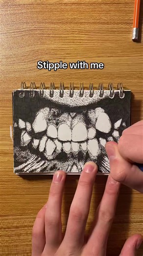 Stippling Teeth Art Process Timelapse