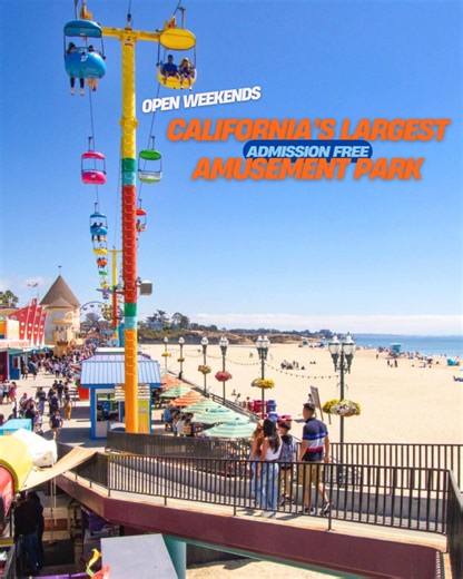 17K views · 440 reactions |  Weekend Fun Alert!  The Santa Cruz Beach Boardwalk is open weekends! Enjoy rides, games, delicious food, shopping, stunning ocean views, and more at California’s Largest Admission-Free Amusement Park—no entry fee, just endless fun and unforgettable memories waiting to be made!  Visit bit.ly/Boardwalk-Hours for park hours. | Santa Cruz Beach Boardwalk | Facebook