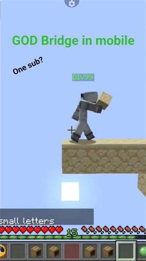 God bridge in mobile (replay) #minecraft #minecraftshorts #gaming #tellybridge