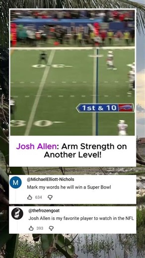 Josh Allen Arm Strength on Another Level! #joshallen #shorts