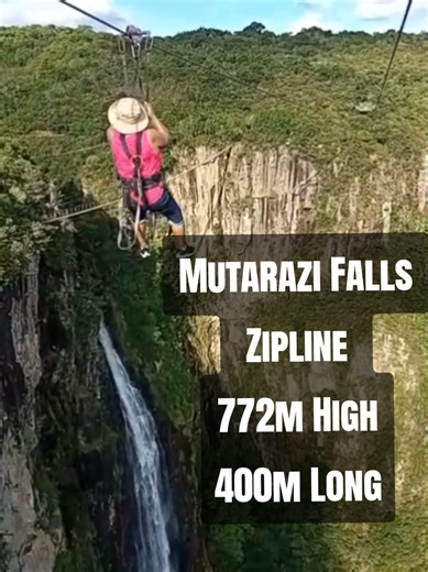 The Mutarazi Falls Zipline, one of the most striking Ziplines in Africa, at 400m in Length. 🇿🇼🇿🇼 Mutarazi Falls is Zimbabwe's most spectacular natural attractions. The Zipline is 762m above the valley, making it Zimbabwe's highest waterfall and Africa's 2nd after Tugela Falls in KZN South Africa. Mutarazi is located in Mutasa District, Manicaland Province, and is one of Zimbabwe's top adventure attractions. It is often described as