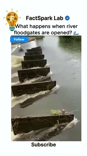How opening floodgates controls the flow of a small river