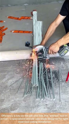 cutting light steel rods | fast and precise metalcutting process #shorts