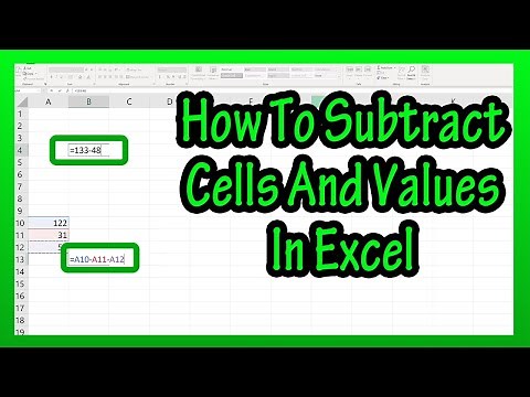 How To Subtract Values Or Numbers (Inside A Cell), And How To Subtract Cells In An Excel Explained