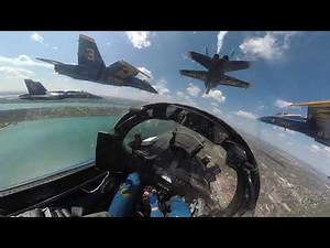 Cockpit view as Blue Angels fly over Detroit