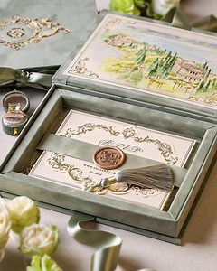 Wedding Invitation Box - Sage Velvet - Acrylic Invitation in Velvet Box - With Custom Wedding Logo or Wedding Monogram - Etsy