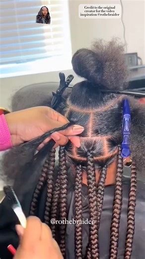 Jumbo knotless box braids 💕🌸