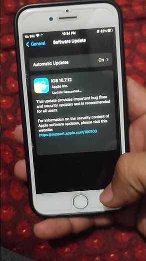 iOS 16.7.12 update on iPhone 8