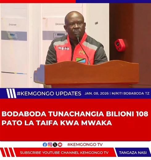 Mwenyekiti wa Maafisa Usafirishaji Tanzania, Said Chenja, amesema kuwa madereva wa bodaboda nchini wanachangia mapato ya serikali zaidi ya shilingi bilioni 108 kwa mwaka, hivyo kuifanya sekta hiyo kuwa miongoni mwa nguzo muhimu za uchumi wa taifa. Chenja ameyasema hayo katika Kongamano la Mwaka la Wamachinga na Madereva wa Pikipiki za Abiria (Bodaboda) na Bajaji, lililofanyika leo Januari 08, 2026 jijini Dar es Salaam huku mgeni rasmi akiwa Waziri Mkuu wa Jamhuri ya Muungano wa Tanzania, Dkt. Mw