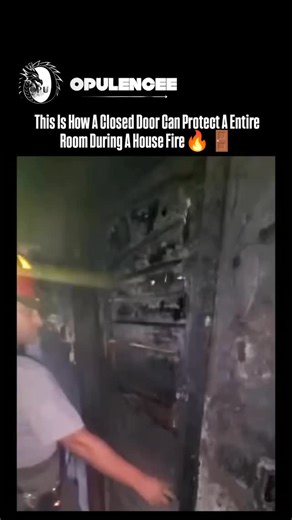 @opulencee___ on Instagram: "A closed door doesn’t stop a fire, but it fundamentally changes how fire spreads through a structure 🧯🧠 Fire growth depends on oxygen, airflow, and heat transfer. When a door is closed, airflow into the room is restricted, limiting flame spread, reducing temperature rise, and slowing the movement of toxic smoke into that space. This doesn’t create a permanently safe room. Smoke inhalation is still dangerous over time. What it does create is delay. Delay in heat bui