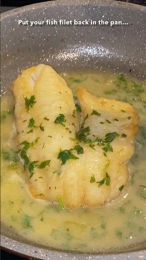 Sole with Lemon-Butter White Wine Sauce: Sole Meunière. The recipe is below.