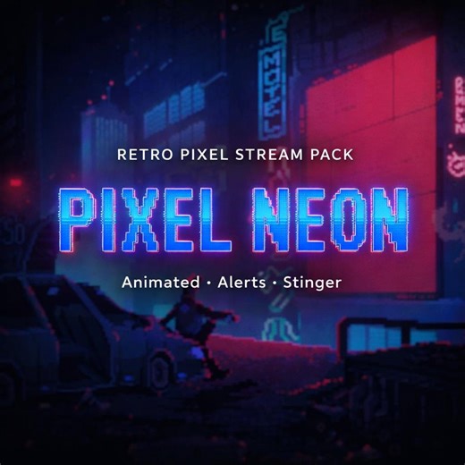 Pixel Neon Stream Theme Overlay Complete Package for Twitch and Youtube - Etsy