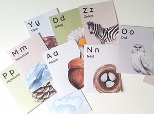 Nature Alphabet Flashcards, ABC Flashcards