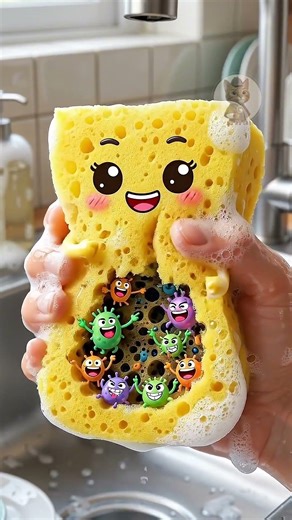 ฟองน้ำล้างจานที่ดูสะอาด อาจเป็นรีสอร์ตเชื้อโรคของจริง 🧽🦠#ซูมสืบเสาะ #ฟองน้ำล้างจาน #shorts