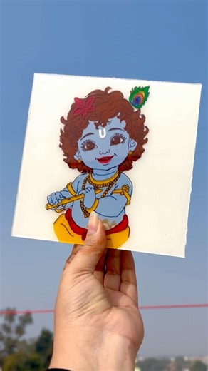 Kanha Ji glass Painting 😍✨🙏🏻 || #shorts #short #viral #glasspainting ‪@CreativeAmour‬