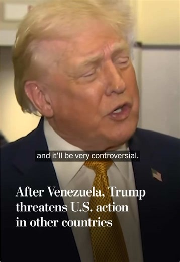 Donald Trump said the United States is “in charge” of Venezuela and, when asked whether he would push for free and fair elections, replied, “It depends.” He also suggested that Colombia could be a future focus of U.S. action, saying a potential operation involving the country and its president, Gustavo Petro, “sounds good to me.” Asked about Mexico, Trump said the U.S. would take a tougher approach, again leaving open the possibility of direct action, without outlining specific steps. Trump furt
