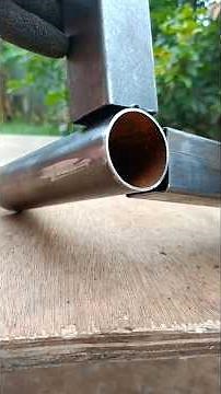 Welder's secret tricks for connecting round and square pipes in table pole manufacturing