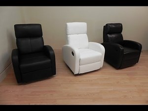 Sillón relax reclinable blanco, negro o marron oscuro de salon comedor
