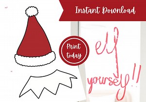 Christmas Elf Yourself Printable | Hat & Collar Template | Christmas Craft Activity | DIGITAL DOWNLOAD - Etsy UK