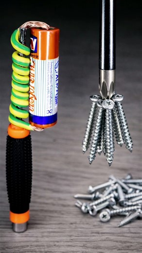 I made a magnetic screwdriver using a battery!