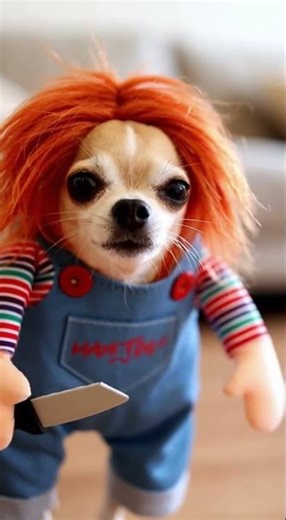 Chihuahua Turns Into Chucky—Pitbull Runs Like Crazy! 😂🐶