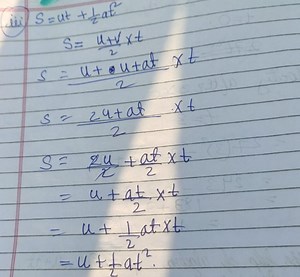S = ut   1/2at^2S = (u v)t/2S = (u   u   at)t/2S = (2u   ... | Filo