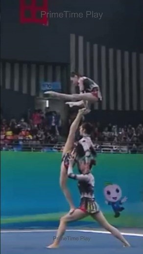 INSANE Human Pyramid Routine At World Championships 🤯 #acrobatics #gymnastics #wow