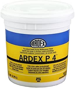 Ardex P4 Pre-mixed, Single-component, Rapid-drying, Multi-purpose Primer 1 Gallon Pail (3.79 L) for Interior and Exterior Use, for Ceramic Tile and Natural Stone Tile Flooring Underlayment