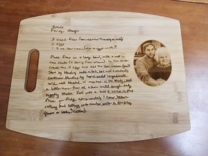 Custom Laser Engraved Cutting Board With a Handwritten Recipe and Picture - Etsy