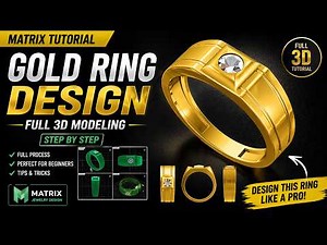 Diamond Ring Design in Matrix | Full 3D Step by Step Tutorial 💎#rhinoceros #matrix9 #ring #jwellery