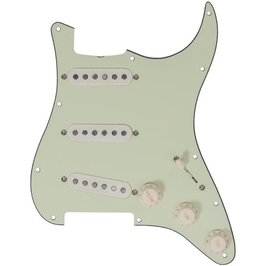 Crandell Caster '62 Strat Prewired Pickguard - Faded White, Sweetwater Exclusive