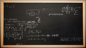 Mathematical equations and diagrams animation over blackboard with complex formulas | Premium Stock Video Footage