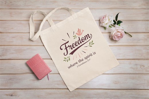 Scripture Tote Bag Canvas Carrier Church Faith Carryall Corinthians Dove Design Spiritual Market Freedom Christian Women Bible Book Bag - Etsy