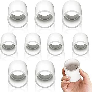 10Pcs White 1/2 inch PVC Coupling, Socket x Socket, Furniture Build Grade Sch40 PVC Pipe Slip Socket Fitting Adapter Connector, PVC Straight Pressure Pipe Fittings for Home or Industrial Use