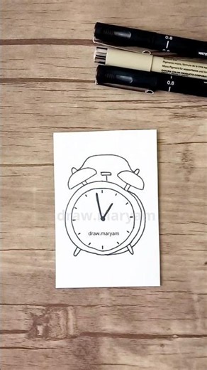 How to Draw an Alarm Clock | Easy Line Art Tutorial